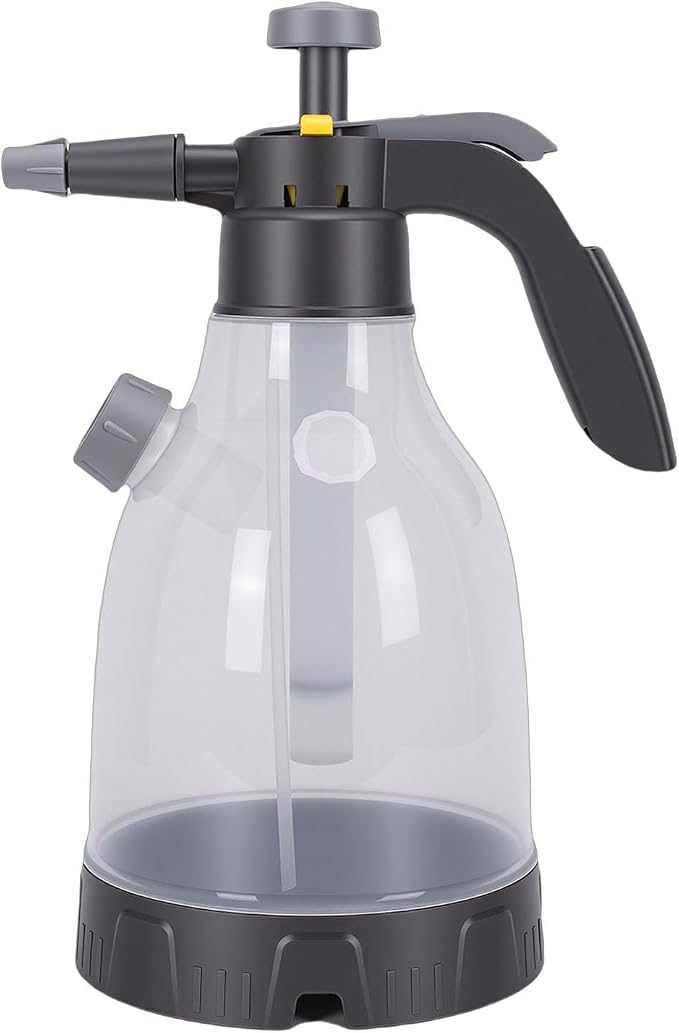 Focket Garden Spray Bottle, 3L 0.8 Gallon Hand Pressurized Sprayer with Side Liquid Filling Port and Reinforced Pressure Rod, Pump Spray Bottle 360 Rotating Adjustable Nozzle Wind Proof
