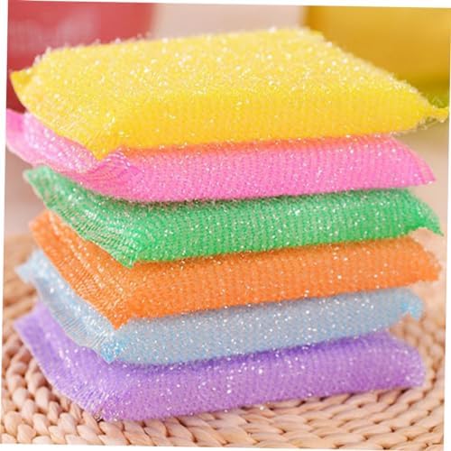 20pcs Kitchen Dish Scrubbers Non Scratch Scrub Sponge Pads for Dishes and Hard Surfaces Soft Nylon Sponge Cleaning Pads for Household Kitchen Use Random Color