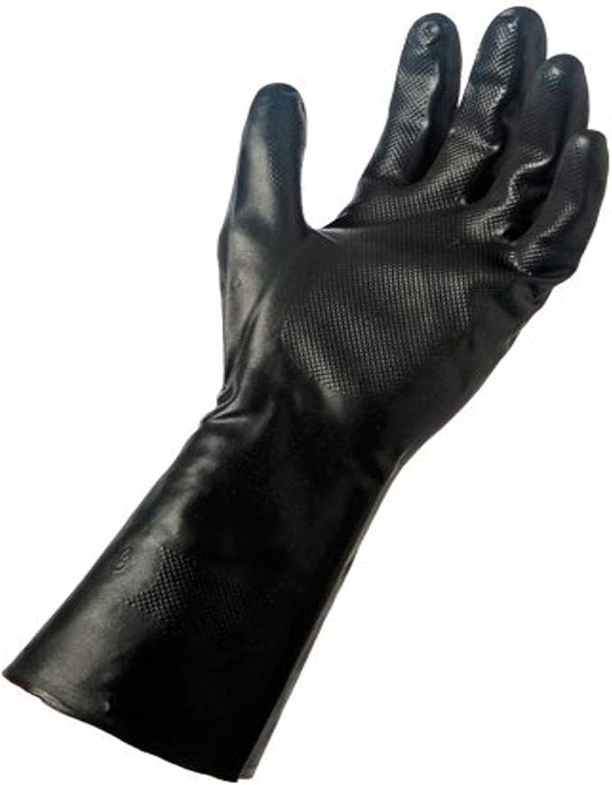 Grease Monkey Neoprene Long Cuff Gloves (X-Large) | Athletic fit with foam palm padding, breathable lycra back, spandex finger panels, touchscreen fingers, long neoprene cuff