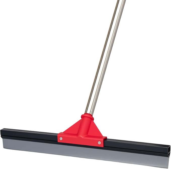 17" Heavy Duty Floor Squeegee with 40.8 Inch Long Handle, Suitable for Bathroom Tiles, Garage Concrete Floors, Shower Glass & Windows Cleaning