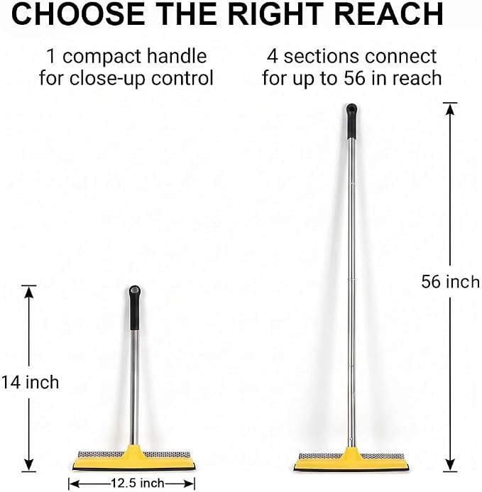 Window Cleaning Kit with 10L Collapsible Bucket | Includes a 56-inch windshield squeegee for car, home and outdoor window cleaning