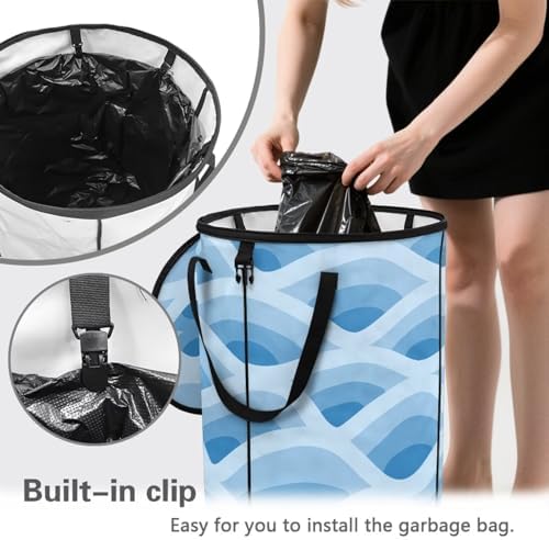 Wave Streak Collapsible Trash Can Portable Camper Trash Can for RV's, Camping, Recycling, Yard Waste, Leaf Bag, Children Toy Bin (Trash)