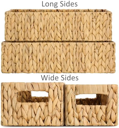 Toilet Paper Holder Bathroom Storage Wicker Basket Farmhouse Decor Small | Nesting Small Storage Basket, Bathroom Countertop Organizer, Water Hyacinth Woven, Home Decor