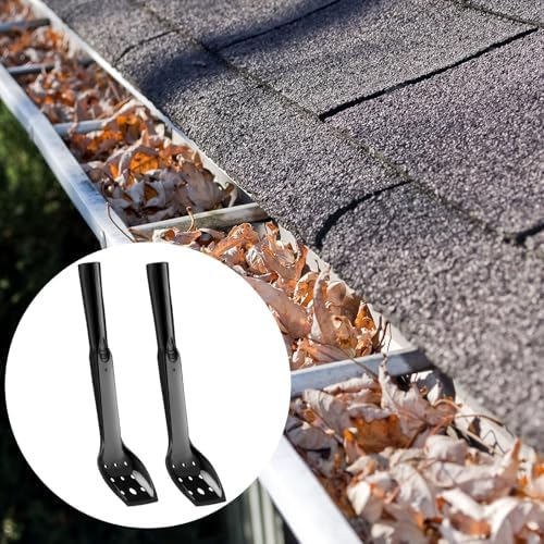 2 Pcs Gutter Cleaning Spoon Scoop Plastic Gutter Cleaner Attachments Shovel Tool Cleaning Shovel Removing Leaves Debris from Roofs Ground Hard to Reach Areas Driveway Cleaner Tools