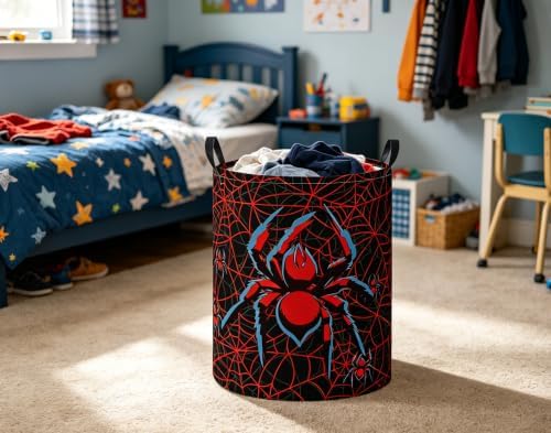 Baby Laundry Basket Baby Nursery Hamper Kids Laundry Basket Toy Storage Bin for Boys Room Decor Gift Baskets for Bedroom Bathroom(Spiders)