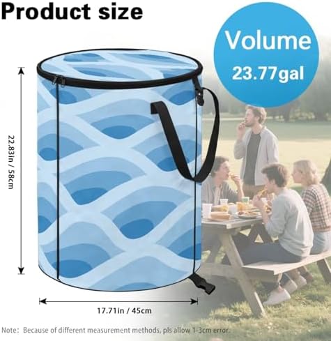 Wave Streak Collapsible Trash Can Portable Camper Trash Can for RV's, Camping, Recycling, Yard Waste, Leaf Bag, Children Toy Bin (Trash)