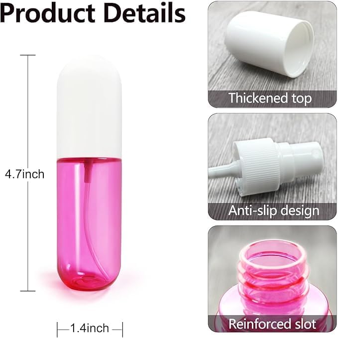 YOCASII 3PCS 1.9oz Fine Mist Spray Bottles, Mini Travel Sprayers, TSA Size | Refillable Mini Spray Bottle Set for Toner, Hair Spray, Perfume, Face Mist, Skincare, and TSA Toiletry Kits