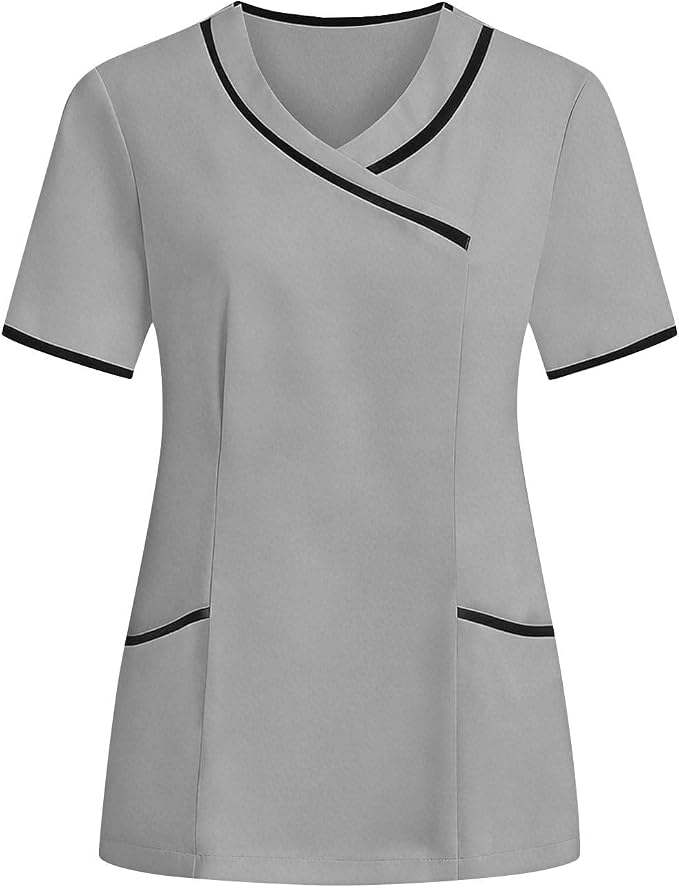 Housekeeping Uniforms - Women Lightweight Stretchy Scrubs for Cleaning Job, Breathable & Easy Care & Moisture-Wicking
