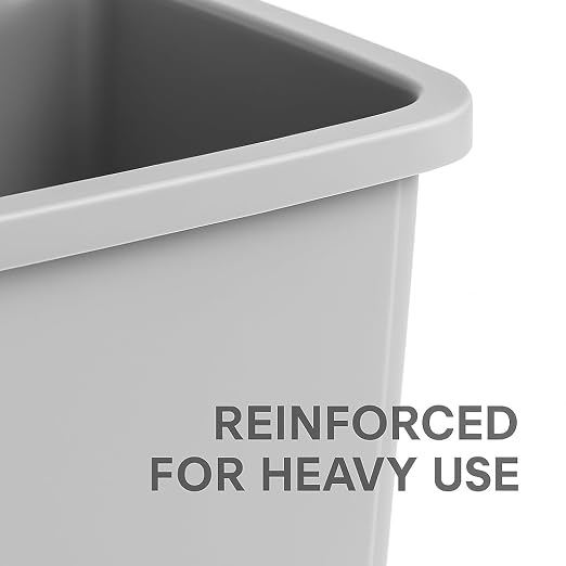 23 Gallon Slim Recycle Bin – Space-Saving Rectangular Recycling Container with Handles, Durable Plastic, Stackable Design for Office, School, Restaurant & Home Use (Gray)