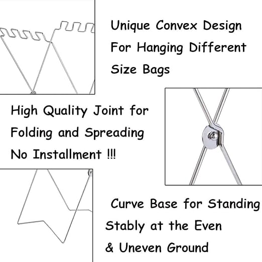 Camping Trash Bags Holder 1-13 Gallon Stand(Free Adjusted,Collapsible), Waste Sorting Bin, Grass Clippings Portable Fold Up Can, for Recycling Suitable in Bedroom, Kitchen, Garden, Laundry, Yard