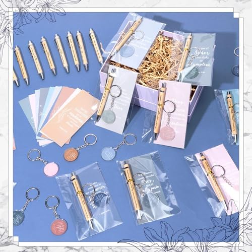 ANGOLIO 230Pcs Spanish Christian Flower Religious Gift Bulk Easter Gift Regalos Cristianos En Español Bible Verse Bamboo Pen Keychain Bookmark Inspirational Stationary Gift for Women Men VBS Church