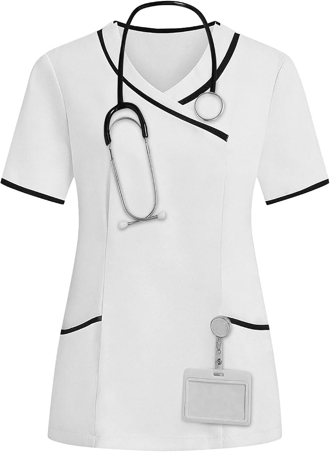 Housekeeping Uniforms - Women Lightweight Stretchy Scrubs for Cleaning Job, Breathable & Easy Care & Moisture-Wicking