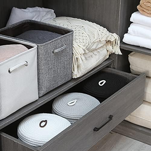 Sea Team Round Woven Cotton Rope Storage Basket with Lid, Gray | Lidded Knitted Decorative Storage Bin, Pot, Caddy, Organizer, Container for Snacks, Towels, Plants, 10 x 4.5 Inches