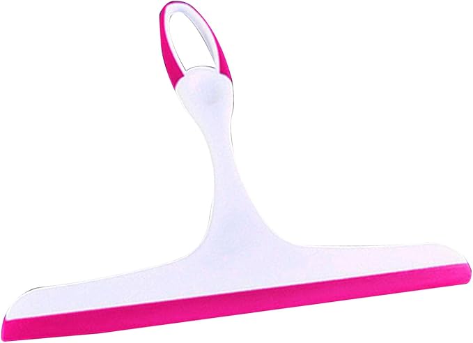 Rengue Double Sided Squeegee with Soft Blade for Windows Glass Shower Door Car Tiles Scratch Free Wiping (Rosy Red)