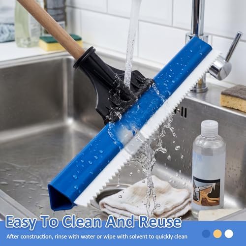 2 Pack 16 Inch Epoxy Floor Squeegee, Notched Squeegee for Self Leveling Cement Urethane Epoxy Floor Tool for Professional Project Home Work (Blue, 2)