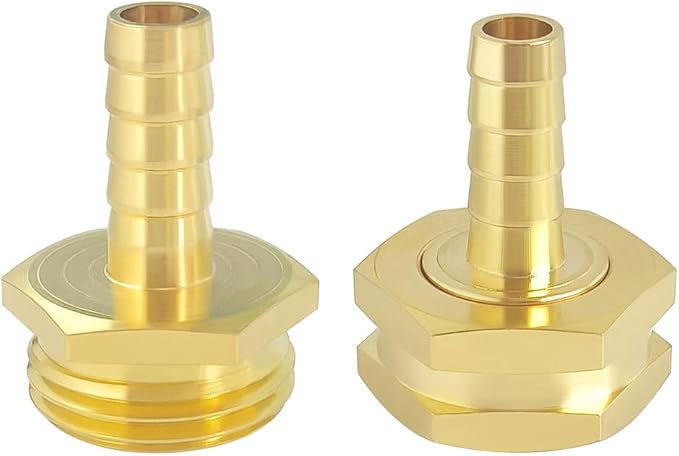 Hooshing 1/4" Garden Hose Repair Kit Male and Female Hose Mender End Repair | Heavy Duty Brass Hose Connector, with Stainless Clamps