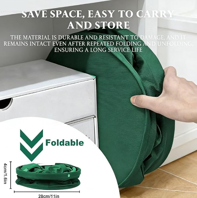 17L Waterproof Cleaning Supply Caddy 600D Foldable Storage Basket Green | Oxford Fabric Garden Tool Organizer Bag+6 Pockets Multifunctional Organiser Mop Bucket for Bathroom, Garden,Camping& Fishing