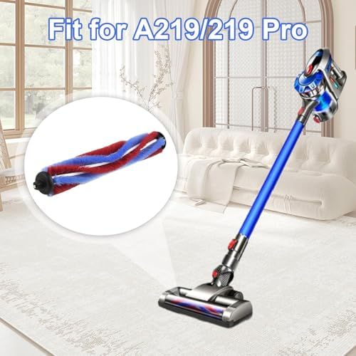 V-Shape Top Soft Roller Brush Head for Vacuum Cleaner Accessories, Anti-Hair Tangle Wool Top Deep Cleaning Attachment, No Floor Scratch for Hardwood and Carpet