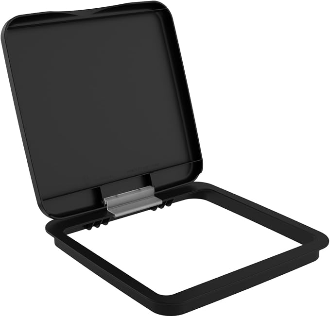 Rev-A-Shelf 27 Qt Under Sink Garbage Can Lid for Base Kitchen and Bathroom Cabinet, Replacement Plastic Trash Bin Lid Only, Black, RV-1024-LID-18-1