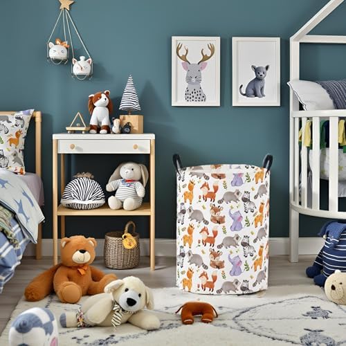 Baby Laundry Basket Baby Nursery Hamper Kids Laundry Basket Toy Storage Bin for Boys Room Decor Gift Baskets for Bedroom Bathroom(Animal)