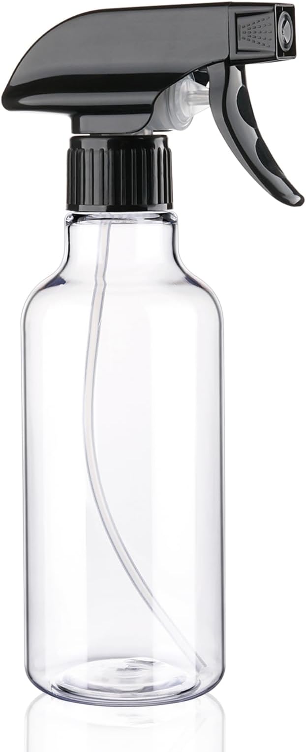 12oz/350ml Plastic Spray Bottles 1 Pack, Adjustable Mist/Stream | Refillable heavy duty spray containers for plants, cooking, hair care and household cleaning