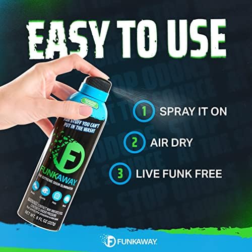 FunkAway Odor Eliminator Spray, Air Freshener for Home & Car, 8 oz, 3 Pk | Air freshener odor eliminator spray helps remove shoe, pet, and bulky-item smells that linger in hard-to-wash gear.