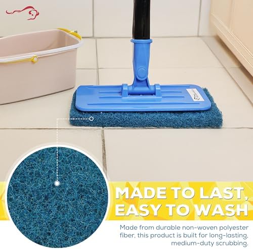 KLEEN HANDLER Medium Duty Cleaning Scrub Pad, Pack of 20,Blue, 10 x 4.6 in | Scouring Sponges for Kitchens, Bathrooms, Counters and Floors Cleaning