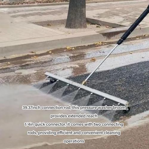 Pressure Water Broom, Stainless Steel Washer Cleaner Power Broom Sweeper for Concrete Driveway Sidewalk Deck Roof Floor Cleaning (for Undercarriage Cleaner)