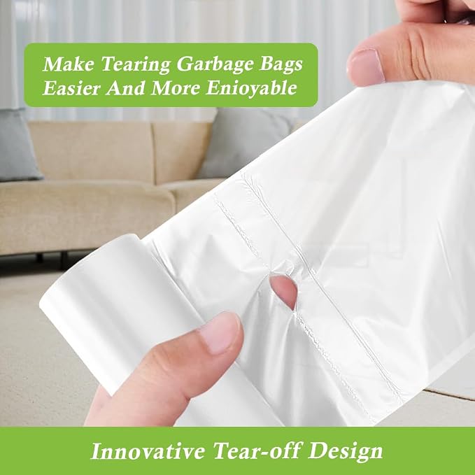 6 Gallon (fit 5.5-6 Gal) Small Clear Trash Bags by RayPard, 72 Counts Garbage Bags 25 Liter Waste Bin Liners for Home Office Kitchen Bathroom Bedroom, 6 Gallon Bucket Liner