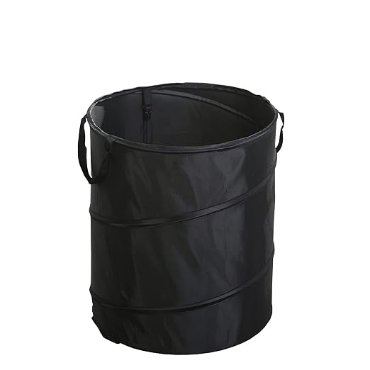 10 Gallon Camping Trash Can, Collapsible, Pop up Trash Can for Camping, Travel, Outdoor,Home,Black Color