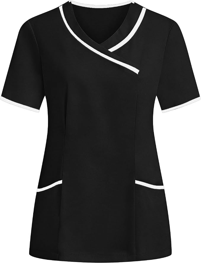 Housekeeping Uniforms - Women Lightweight Stretchy Scrubs for Cleaning Job, Breathable & Easy Care & Moisture-Wicking