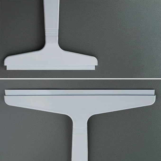 New Talent 2 PCS Shower Squeegee White, for Shower Glass, Shower Doors, Bathroom, Window and Car Glass(1 Large and 1 Small)