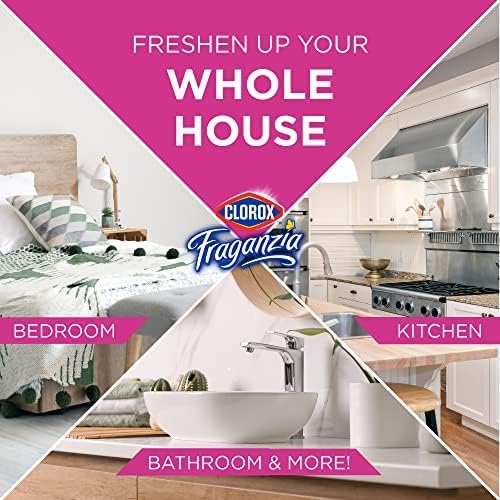 Clorox Fraganzia Crystal Beads Air Freshener, Sweet Rosewater, 12 Oz, 2-Pk | Gel bead formula, long-lasting scent, no spray or mess, home car and office use