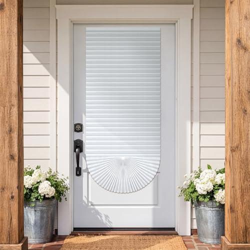 Leinuosen 2 Pcs 35''w x 83'' French Door Paper Shade Magnetic Temporary Blinds No Tools Privacy Paper Shade Blackout Blinds for Window Sliding Door Light Filtering