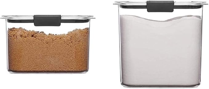 Rubbermaid Brilliance Pantry Storage Containers, 7.8 Cup and 12 Cup