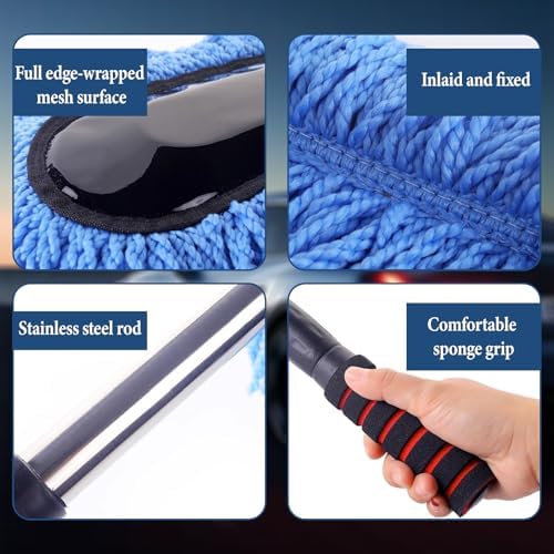 Car Duster Exterior, 30 Inch Car Duster Interior with Extendable Pole