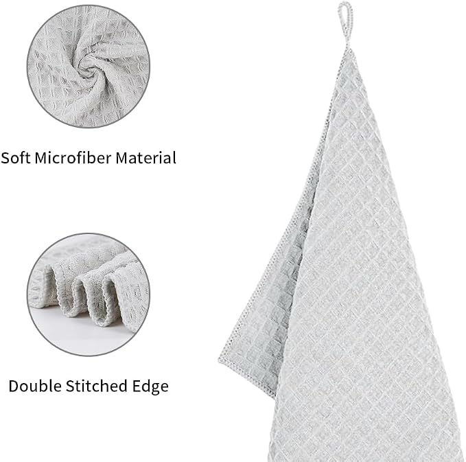 watchget Barista Microfiber Cloths 4 Pack Light Grey(12"x12") | Professional Cleaning Towels for Espresso Machines, Steam Wands & Countertops Essential Coffee Bar Accessories