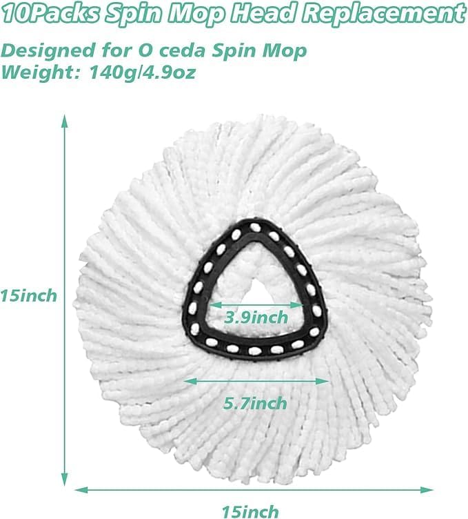 20PCS Spin Mop Replacement,100% Microfiber,Machine Washable,360° Rotation | Compatible with Cedar Easywring 1-Tank System,Deep-Cleaning,360° Rotation,Edge-to-Edge Reach,Easy House Floor Mopping