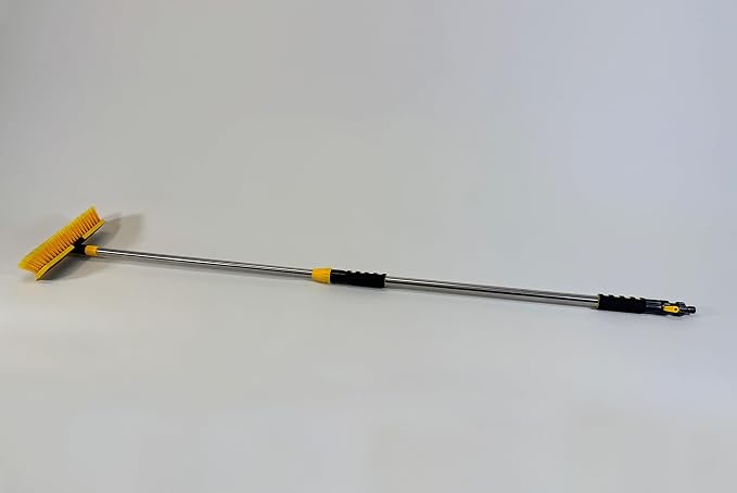 2-in-1 Scrub Brush with Hose Hookup & Squeegee – Deep Cleaning Made Easy