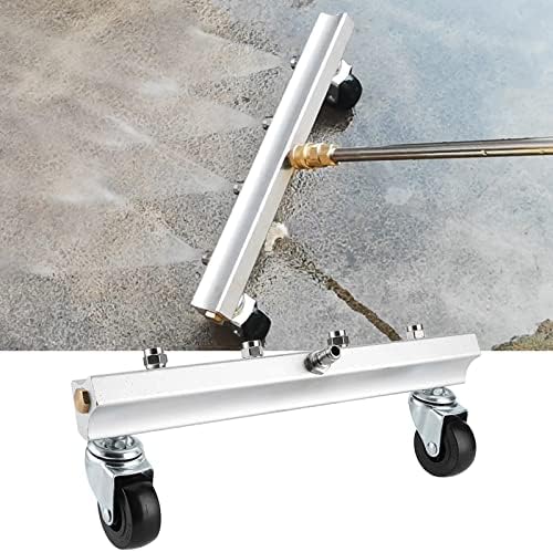 1/4 Inch Stainless Steel High Pressure Road Cleaning Nozzle, Pressure Washer Road Cleaner with 360° Rotating Rollers, Wide Spray Area for Driveways Decks Pools