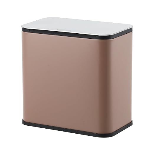 1.3 Gallon/5L Stainless Steel Step Trash Can, Soft Close Garbage Bin with Detachable Inner Bucket,Fingerprint Resistant,Dual-Use Waste & Recycling Container for Home Kitchen, Bathroom and Office