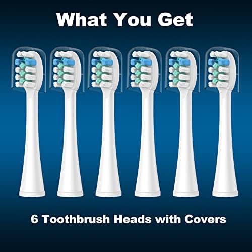 6 Pack Toothbrush Replacement Heads Compatible with WaterPik Sonic Fusion 2.0, FitMount Flossing Brush Head Fit for Water-Pic SF-01 SF-02 and 2.0 SF-03 SF-04
