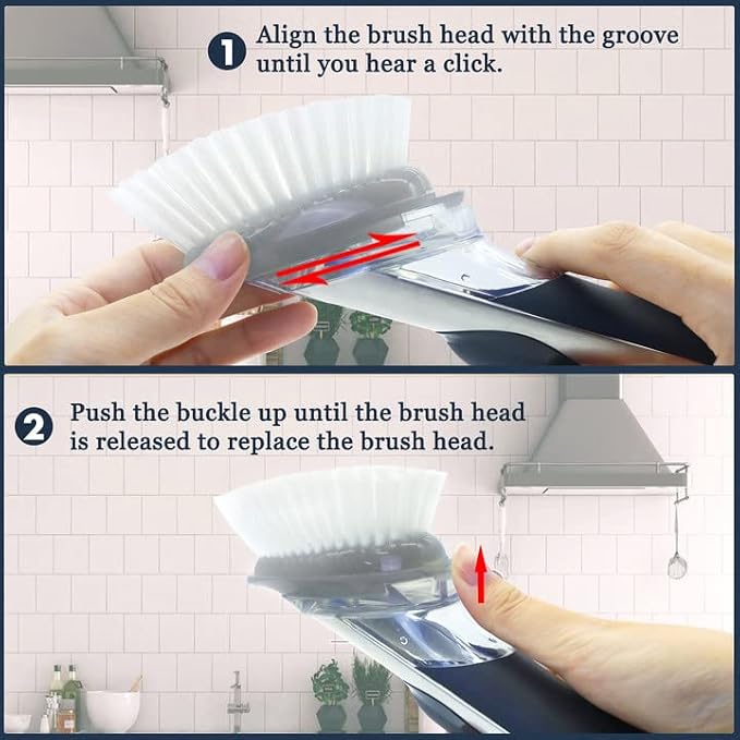 Brush Refills for OXO Dish Brush | 8 Pack Dish Brush Cleaning Soap Dispensing Head Replacement for Scrubber(Grey)