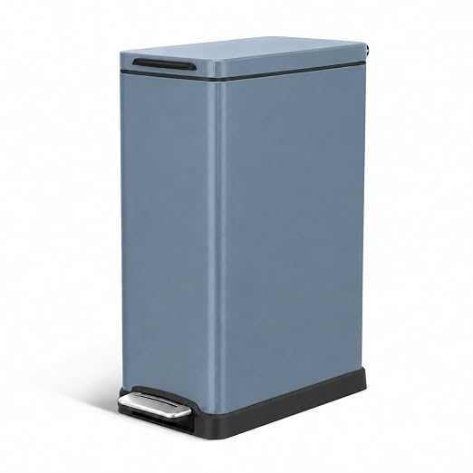 Home Zone Living 12 Gallon Kitchen Trash Can with Slim Fit Design