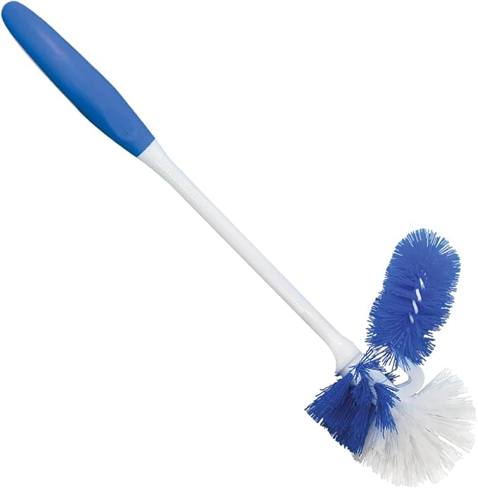 LOLA Classic Toilet Brush w/Under-The-Rim Scrubber, 6 Pack, Deep Cleans The Entire Toilet Bowl, Non-Slip Handle w/Rubber Comfort Grip