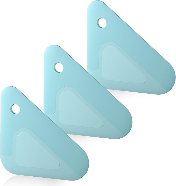 Food Scraper Dish Scraper for Cast Iron Skillets, Cookware, Pans and Pots | Nylon and Silicone, 2-in-1 Kitchen Scraper Tools, Pan Scraper, Heat resistant to 140 ℉, 3 Pack, Blue