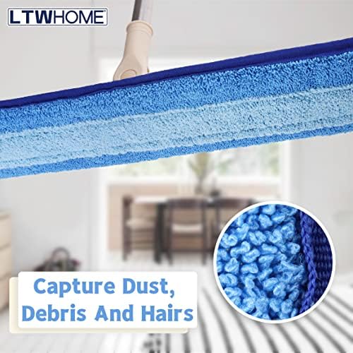 36 Inch Microfiber Wet or Dry Mop Refill Pads for Hardwood Floor Commercial Supplies (Pack of 6)