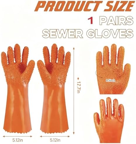 YOFANG 17.7" L Pet Grooming Bathing Gloves for Dogs & Cats | Anti-Bite & Anti-Scratch Pet Hair Removal Gloves with Soft 3500+ Particles, Waterproof Rubber Washing Gloves,Orange/Green