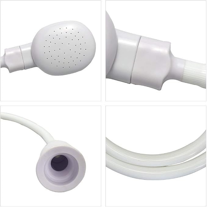 Portable Shampoo Sink Spray Hose, Faucet Attachment with Nozzle for Hair Washing, Baby & Pet Bathing, Vegetable Rinsing, White (White, 3M/9.84FT)