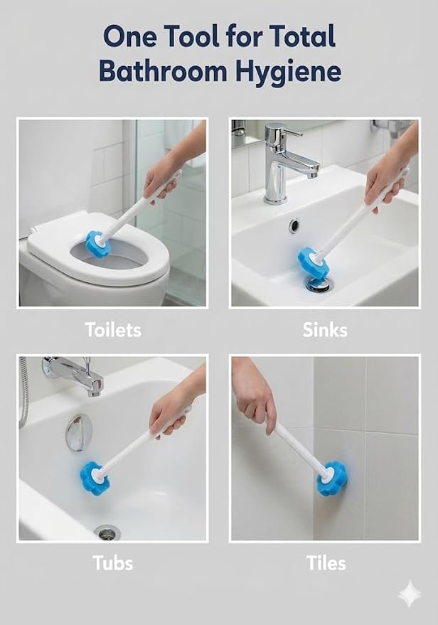 96 PCS Disposable Toilet Brush Refill Heads for Homes with Multiple Toilets, Bulk Replacement Heads for Matching Toilet Brush Handles, Long-Lasting Toilet Bowl Cleaning Refills, Handle Not Included